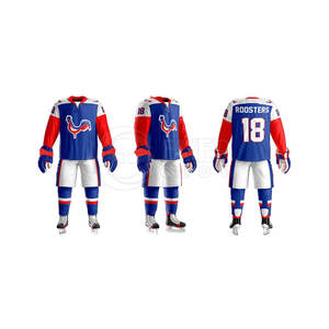 ที่กําหนดเองชุดฮ็อกกี้น้ําแข็งการพิมพ์ระเหิดออกแบบโลโก้เยาวชนเสื้อฮ็อกกี้ชุดกีฬา - Product Image 6