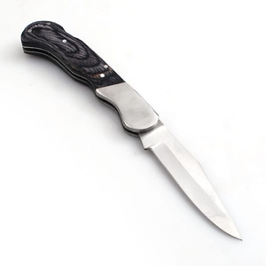 มีดพับได้ด้ามจับไม้แปรรูปเหล็กดามัสกัสระดับไฮเอนด์ปรับแต่งได้ตามต้องการมีดล่าสัตว์แบบทำจากเหล็กมีที่จับแบบกดเปลี่ยนใบมีดได้3ปี - Product Image 4