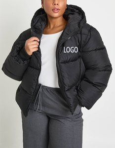 OEM Insulated Formal Style Cropped Women Padded Jacket Custom Causal Reversible 3D Print Sublimation Bubble Winter <b>Coat</b> - Product Image 5
