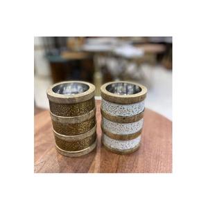 Juego de 2 quemadores de madera islámica Mabkhar, diseño maravilloso, quemador de incienso de forma redonda Bakhoor para uso en fiestas de bodas - Product Image 1