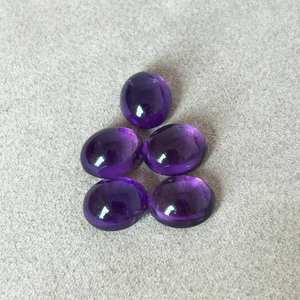 Lupa limpia 8x10mm piedra de amatista púrpura Natural calibrada suelta parte posterior plana cabujones de piedras preciosas ovaladas para la fabricación de colgantes de joyería - Product Image 4