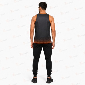 Débardeur de sport personnalisé pour hommes, sublimation, vente en gros, marque privée, veste d'entraînement athlétique, séchage rapide, respirant, polyester, musculation - Product Image 4