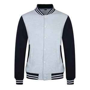 Chaqueta Universitaria de Béisbol con Logotipo Personalizado OEM para Hombre, Chaqueta de Lona Lisa con Cuello Alto para la Temporada de Primavera - Product Image 2