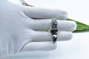 Handmade White Buffalo Sterling Silver Adjustable Crawler <b>Statement</b> <b>Ring</b> for Women for Weddings and Parties - Product Image 6