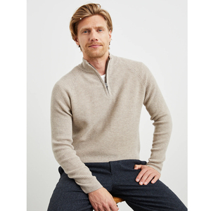 Suéter informal personalizado para hombre, suéter deportivo con cremallera de algodón, suéter de punto con cremallera para hombre, prendas de punto con cremallera - Product Image 2