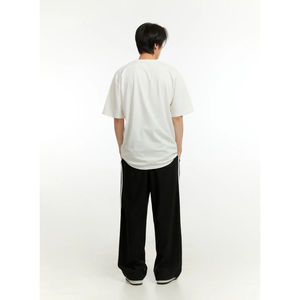 กางเกงวอร์มทรงตรงสไตล์วินเทจ ยูนิเซ็กซ์ ทรงหลวม ใส่สบาย ผ้าฝ้าย ทรงขาบาน กางเกงวอร์มลายทางสำหรับผู้ชาย - Product Image 2