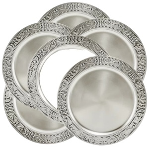 New Customised Design <b>Metal</b> for Charger <b>Plate</b> Latest Wedding Party Event Decoration Coloured Rice Dish Minimum Order 100pcs - Product Image 1