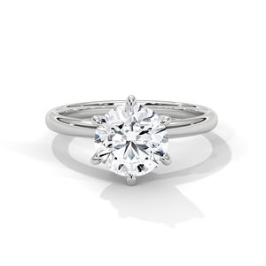 Bague de fiançailles en diamant cultivé en laboratoire Bague en diamant plaqué or 14 carats pour femme Solitaire classique coupe brillante D couleur VVS1 IGI Bague en diamant - Product Image 3