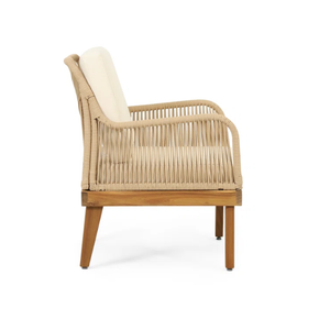 Sillas de Salón Hechas de Madera y Ratán, Combinadas con Asientos de Espuma Gruesa y Tela Suave - Product Image 2