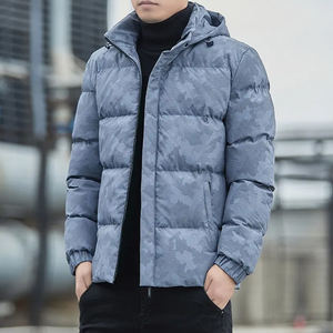 Chaqueta con Capucha Personalizable, Informal, de Moda Masculina, con Cuello Alto, Reversible, Transpirable, de Tela Vaquera, para Invierno - Product Image 6