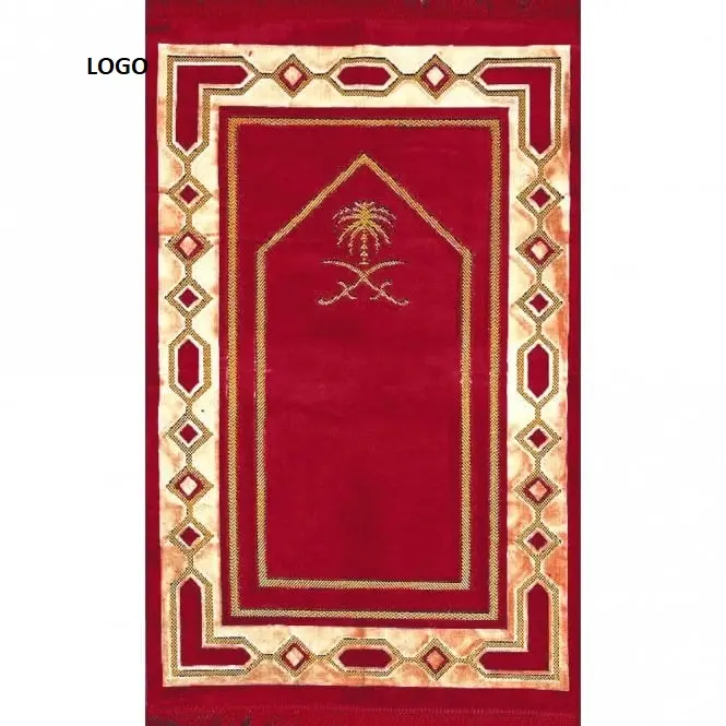 Tapis de prière avec conception personnalisée bonne qualité tapis musulman Super doux tapis épais imprimé Portable Jaenamaz tapis de prière respirant