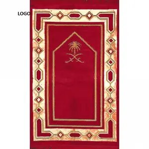 Tapete de oração com design personalizado, tapete muçulmano super macio de boa qualidade, tapete portátil de mão, tapetes de oração Jaenamaz grossos e respiráveis