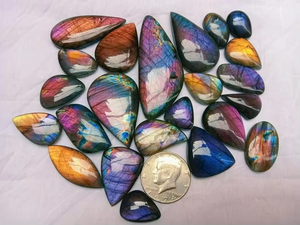 100% cabujón de labradorita púrpura de alta calidad, piedras preciosas sueltas minerales para regalo de joyería pulida a mano para mujeres y hombres - Product Image 2