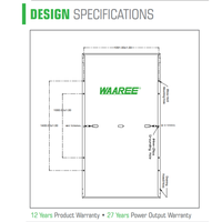 WAAREE 540 Watt, 24 Volts, série ARKA, panneau solaire bi-facial à double cadre en verre super efficace, lot de 2