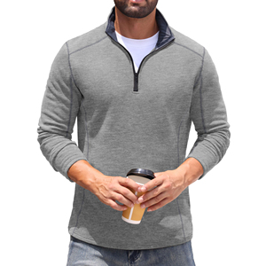 Sweat-shirts de sport pour hommes, col montant, fermeture éclair, manches longues, de haute qualité, avec logo personnalisé, pour la course à pied, le streetwear, les activités sportives et la salle de sport - Product Image 4