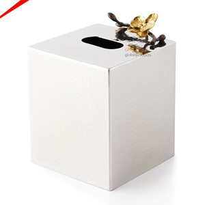 Couvercle de boîte à mouchoirs en métal au design moderne accessoires de cuisine boîte à mouchoirs rectangulaire fantaisie pour restaurants - Product Image 3