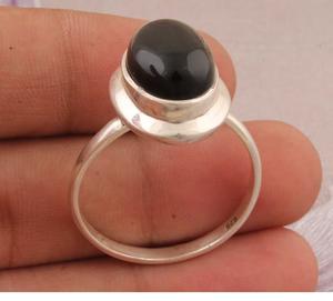 Bague en pierre précieuse Onyx noir naturel 925 bijoux fins en argent sterling pour femme anniversaire ou bague cadeau - Product Image 1