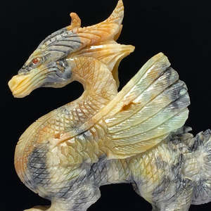 Dragón volador tallado en amazonita - Dragón chino de piedra amazonita - Product Image 3