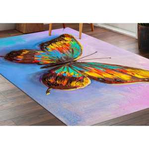 Alfombra con Diseño de Mariposas: Arte Abstracto Colorido, Adorno para Entrada, Alfombra de Chenilla - Product Image 1