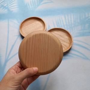 จานไม้เถ้าทรงกลมถาดเสิร์ฟอาหารเครื่องดื่มตกแต่งโลโก้ตามสั่งโดย vitrapro - Product Image 4