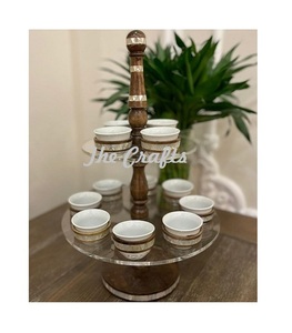 Fantastic Design Holder Wooden And Acrylic <b>Cup</b> And Glass Holder With Mother Of Pearl <b>Work</b> Kitchenware <b>Cup</b> Holder - Product Image 2