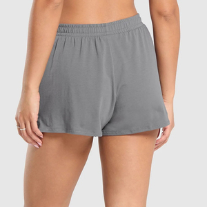 กางเกงขาสั้นวิ่งสีเทาเข้มสีพื้นพิมพ์โลโก้ของตัวเอง - Product Image 2