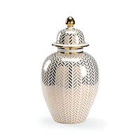 Pot de gingembre percé de couleur blanche moderne 2 tailles 10 pouces Vase à fleurs décoratif et élégant de luxe blanc fantaisie