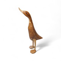Vente en gros Canard en bois, statue de canard pour la maison Ornements de décoration d'animaux de ferme en bois rustiques
