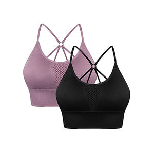 Sujetador acanalado de tiro alto y secado rápido para mujer, conjuntos de Fitness para gimnasio, Algodón ligero y LICRA, espalda cruzada suave, estilos de Yoga, talla XL - Product Image 2