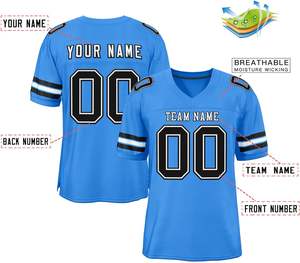 Maillots de football américain personnalisés Clubwear OEM tissu de maille de polyester séchage rapide respirant sublimation impression Logo numéros - Product Image 2