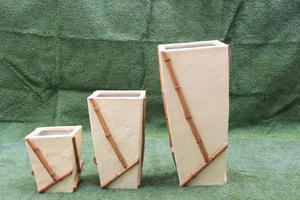 กระถางปลูกต้นไม้ไฟเบอร์กลาสสีเทาขนาดเล็กพร้อมพื้นผิวหยาบสำหรับใช้ในบ้านและสวน - Product Image 5