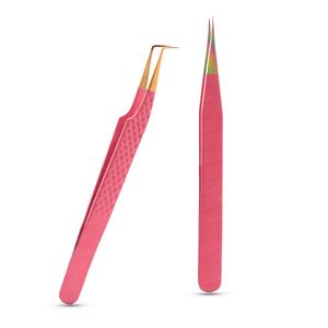 แหนบต่อขนตาปลอมสเตนเลสสตีลคุณภาพสูงปลายแหลมปลายแหลมจับเพชร - Product Image 5