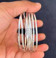 Bracelet manchette bahaméen Vintage délicat pour femmes Bracelet empilable en laiton texturé plaqué argent Sterling approvisionnement en gros Christian