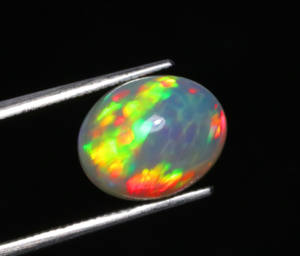 Pierre précieuse Cabochon en vrac d'opale éthiopienne-Welo Play Of Fire Opal Gems-Pierre semi-précieuse polie lisse de forme ovale pour bijoux - Product Image 1