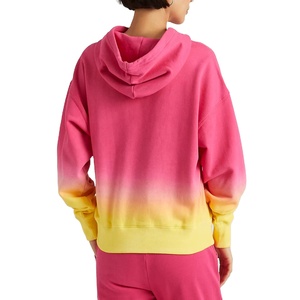 Ensemble de survêtement deux pièces dégradé pour femme, haut à capuche et pantalon, logo personnalisé, vente en gros ODM, léger, pour l'hiver, jogging - Product Image 4