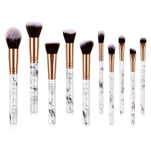 Set di 10 Pennelli Professionali per Trucco con Setole Sintetiche Morbide e Finitura Effetto Marmo, 14 Pennelli per Guance e 10 Pennelli per Viso in un Unico Set - Product Image 3