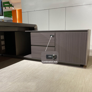Luxury Modern Executive Office <b>Desk</b> and Chair Set <b>Extendable</b> Wooden Panel Commercial Boss Table Workstation for Home Office - Product Image 2