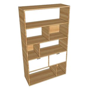 SFKS005-80x30x140cm Standing Type Wood <b>Bookshelf</b> with 2 Drawers Decorative Bookcase for Living Room - Product Image 3