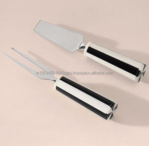 Nuevas ideas de productos 2024 Mayorista indio comprar a granel Acero inoxidable Queso Cuchillos de plata Juego de 2 para el hogar utensilios de cocina - Product Image 1