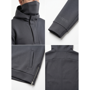 เสื้อฮู้ดดี้เทคแวร์ระดับไฮเอนด์สำหรับผู้ชาย พร้อมหน้ากากแม่เหล็ก 450GSM แบบเชื่อมติด เหมาะสำหรับดำน้ำ กีฬา และสตรีทแวร์ ผลิตโดยผู้ผลิต OEM - Product Image 4