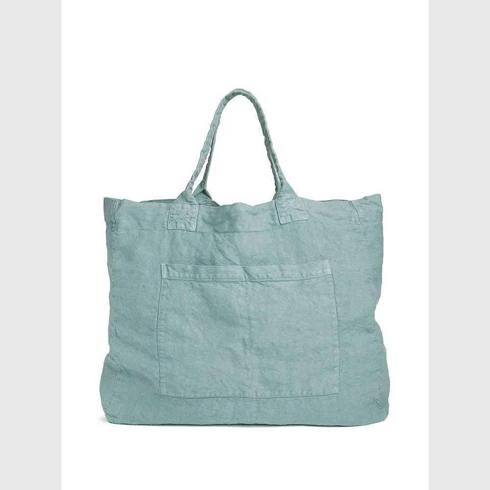 Borsa Shopping in lino blu borsa Tote in lino fatta a mano con Logo personalizzato stile stile colori per donna realizzata da Zed Aar Exports