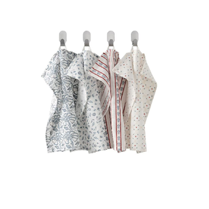 Vert blanc Pack à motifs Design moderne feuilles motif Plaid Machine lavage fil teint coton facile à ranger cuisine linge torchon - Product Image 3