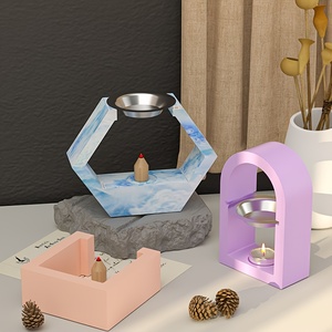Brûleur d'encens en résine, moule en silicone, ornements géométriques, moule à bougie, diffuseur d'arômes, moule en résine, chandelier, décoration de la maison - Product Image 1