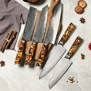 Juego de cuchillos de cocina profesionales personalizados de Damasco, 67 capas, con mango de resina acrílica - Product Image 6