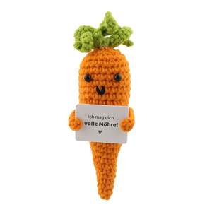 Linda Figura de Zanahoria de Algodón Tejida a Crochet, Figura de Planta con Patrón de Vegetales - Product Image 1