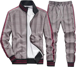 Conjuntos Deportivos Casuales para Hombre, Transpirables, con Estampado a Cuadros, Venta al Por Mayor, Personalizados, Estilo Urbano, 100% Algodón - Product Image 1