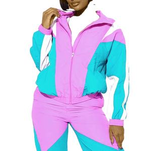 High Quality Custom <b>Womens</b> <b>Windbreaker</b> 2Piece Set Polyester Water Repellent Breathable Windproof <b>Windbreaker</b> Tracksuits Set 2026 - Product Image 4