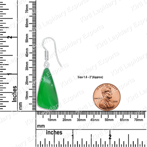 Green <b>Onyx</b> <b>Earrings</b> Handmade Silver Plated Brass Wholesale, Gemstone <b>Earrings</b>, Jaipur India, Low MOQ 2pc - Product Image 3