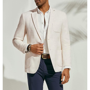 Veste de costume pour homme à un bouton, veste de blazer de fête à simple boutonnage, élégante, solide, coupe ajustée, veste de blazer de bureau à revers cranté - Product Image 2