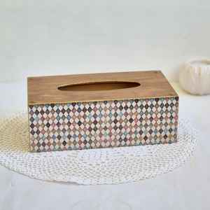 Porte-serviettes en bois avec logo imprimé personnalisé Boîtes à mouchoirs créatives Porte-mouchoirs en tissu vierge à sublimation - Product Image 1